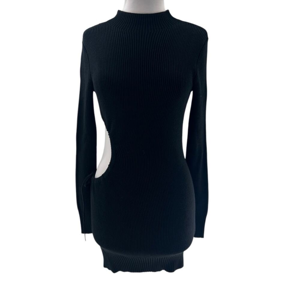 H:ours Black Sweater Dress black cut out sz XS revolve - Picture 5 of 10